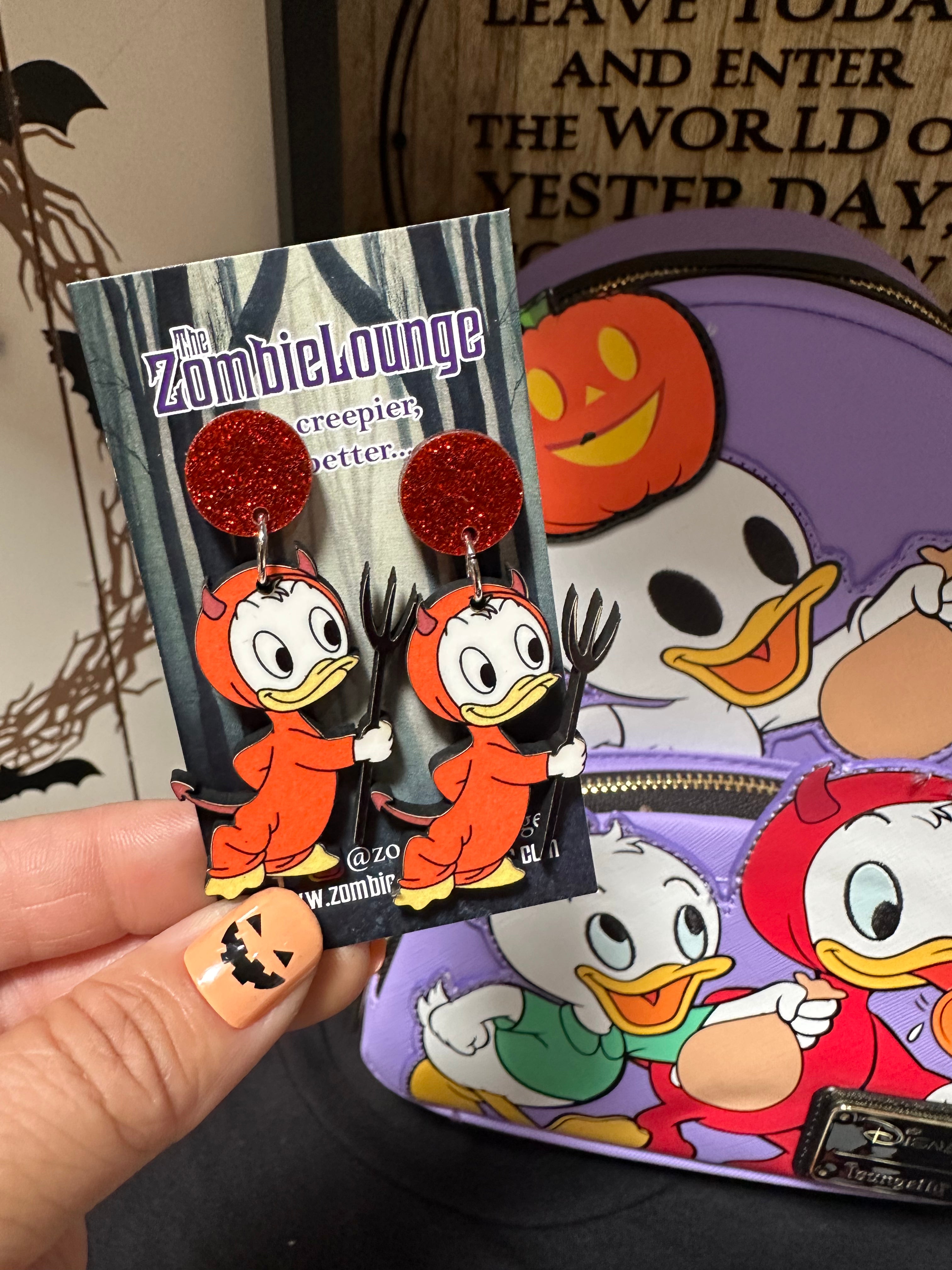 Halloween Duck Earrings - Cute Duckling Trick or Treat Jewelry for Women & Girls | Perfect for Halloween Parties, Costume Accessories & Gifts