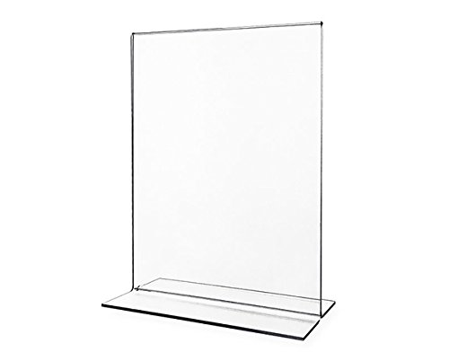 5 x 7 Clear Acrylic Sign Holders - 50 Pack Bottom Loading Display Stands for Office, Restaurant & Retail - Perfect for Menu Boards, Price Tags & Promotional Signs