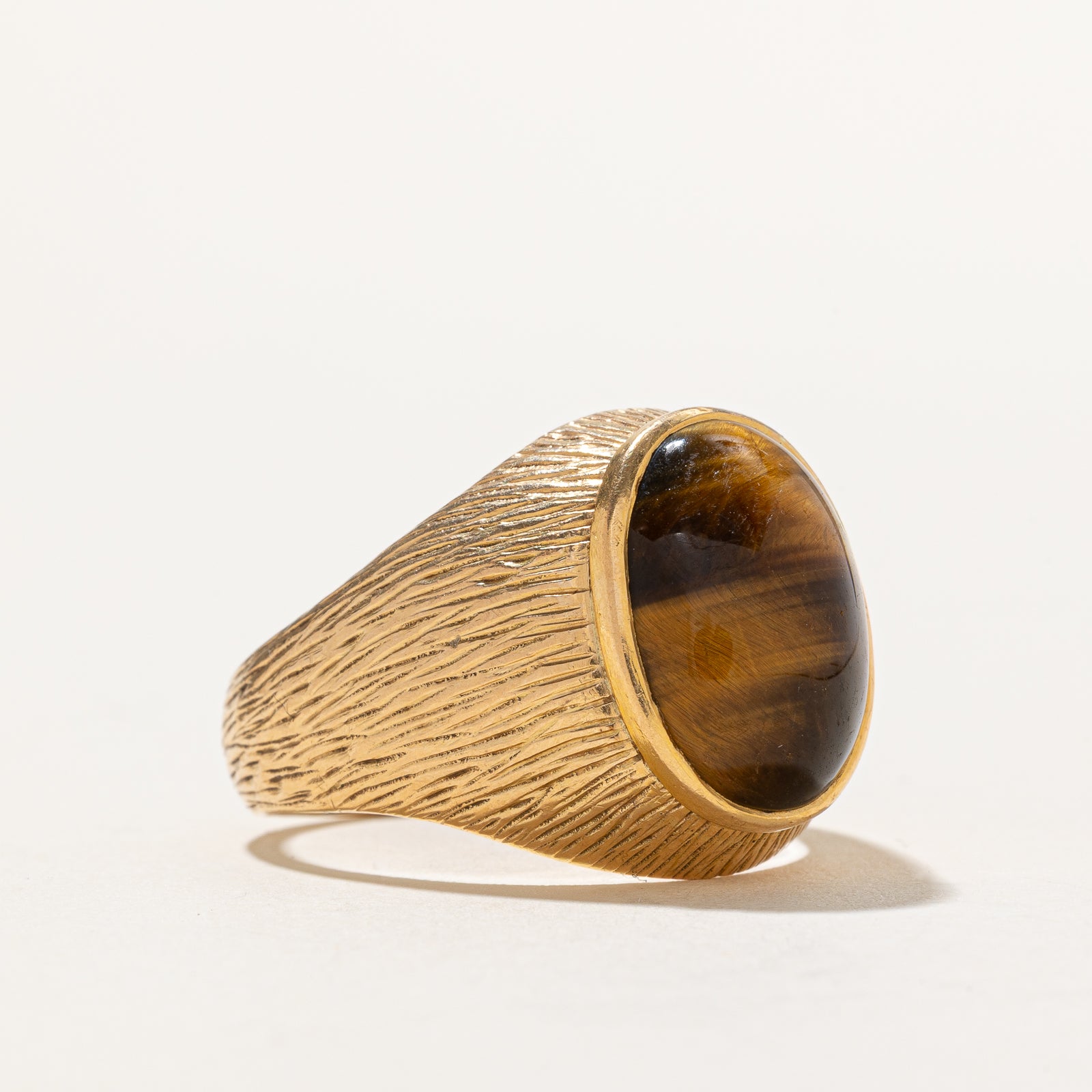 Tiger's Eye Cocktail Ring for Women - 9.00 Carat Natural Stone Statement Ring - Size 12.5 - Handmade Boho Jewelry for Evening Parties, Date Nights & Special Occasions