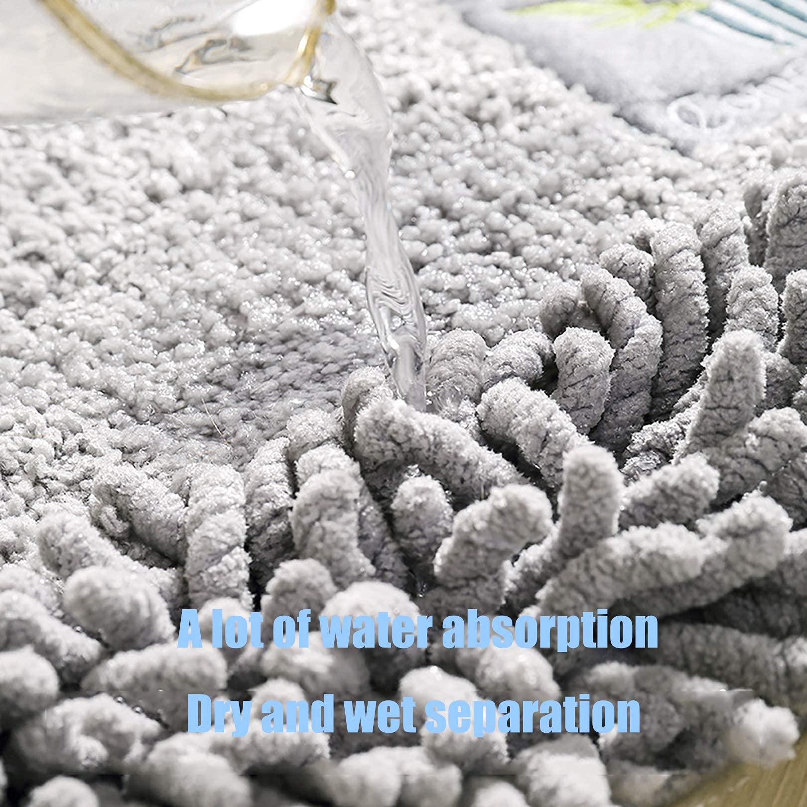 Non-Slip Microfiber Chenille Bathroom Rug - Super Absorbent, Quick-Dry Waterproof Shower Mat - Soft Fluffy Bath Mat for Bathroom Floor (40x60cm, Blue) - Perfect for Bathrooms, Showers & Vanity Areas