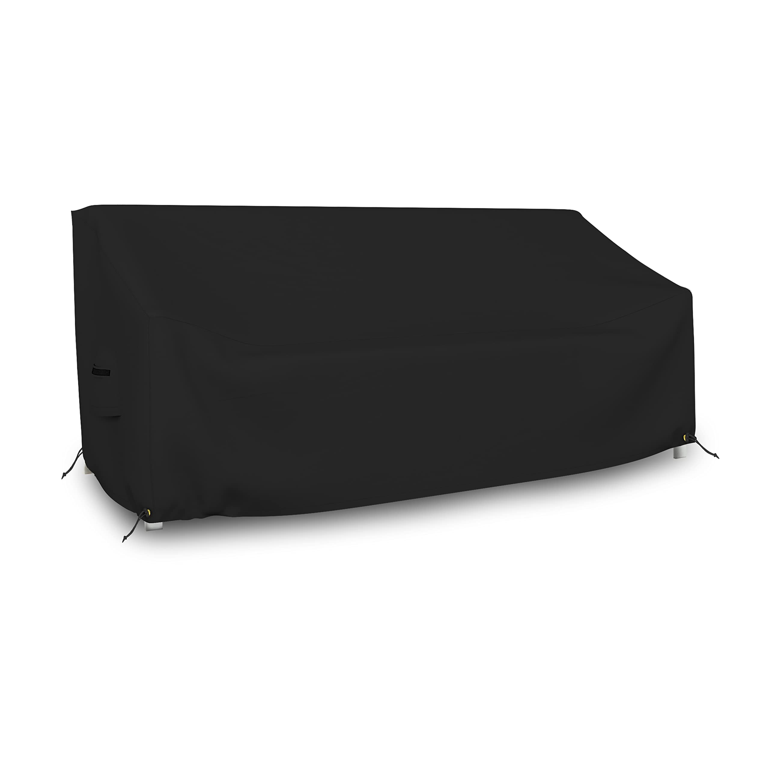 Heavy Duty 18 Oz Waterproof UV & Weather Resistant Outdoor Loveseat Sofa Cover with Air Vents & Drawstrings - Fits 104