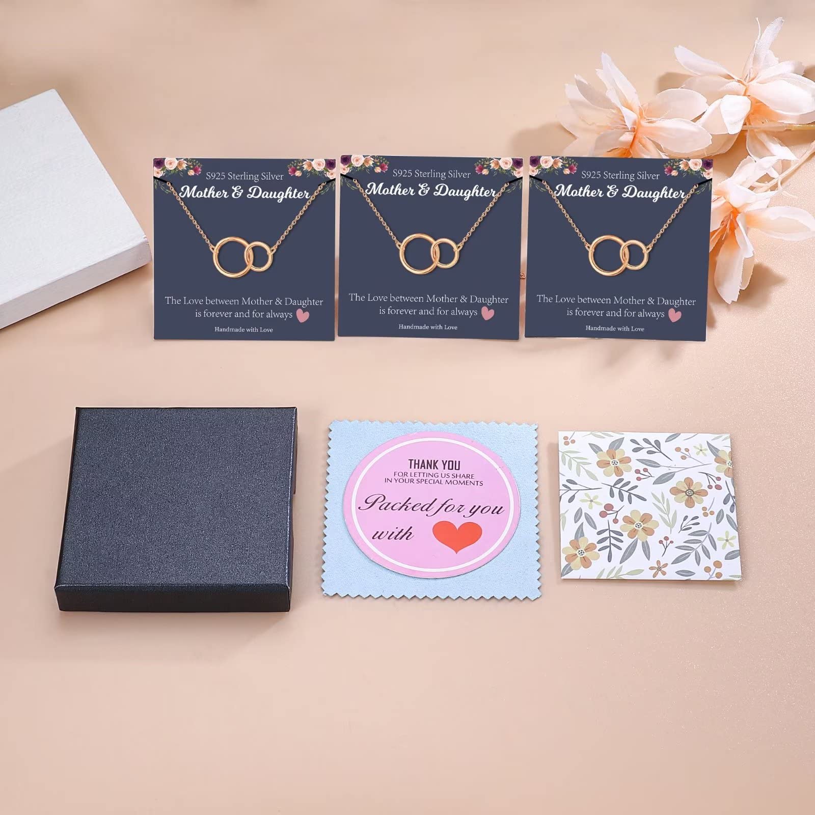STORUP Mother Daughter Necklace Set - Circle Pendant Jewelry for Mom & Daughter, Birthday Gifts for Women, 2/3/4/5 Piece Matching Necklaces - Perfect for Mother's Day, Christmas & Special Occasions