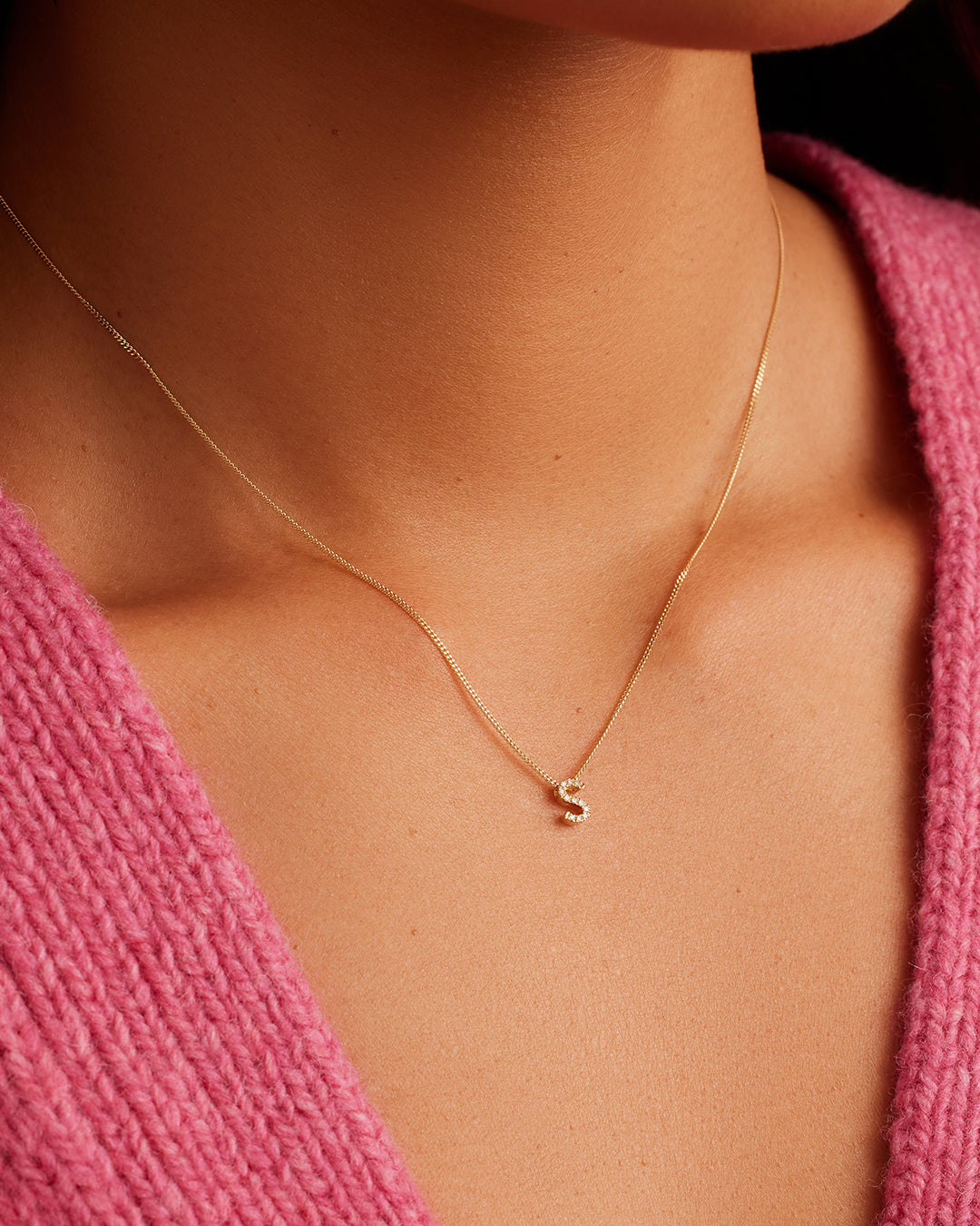 Diamond Alphabet Necklace - Personalized Initial Pendant Jewelry for Women - Perfect Gift for Birthday, Anniversary & Valentine's Day