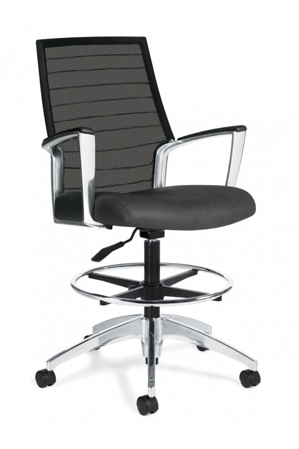 Global Accord Mesh Medium Back Stool (2678 6) - Ergonomic Office Chair with Breathable Mesh for Home & Office Workspace