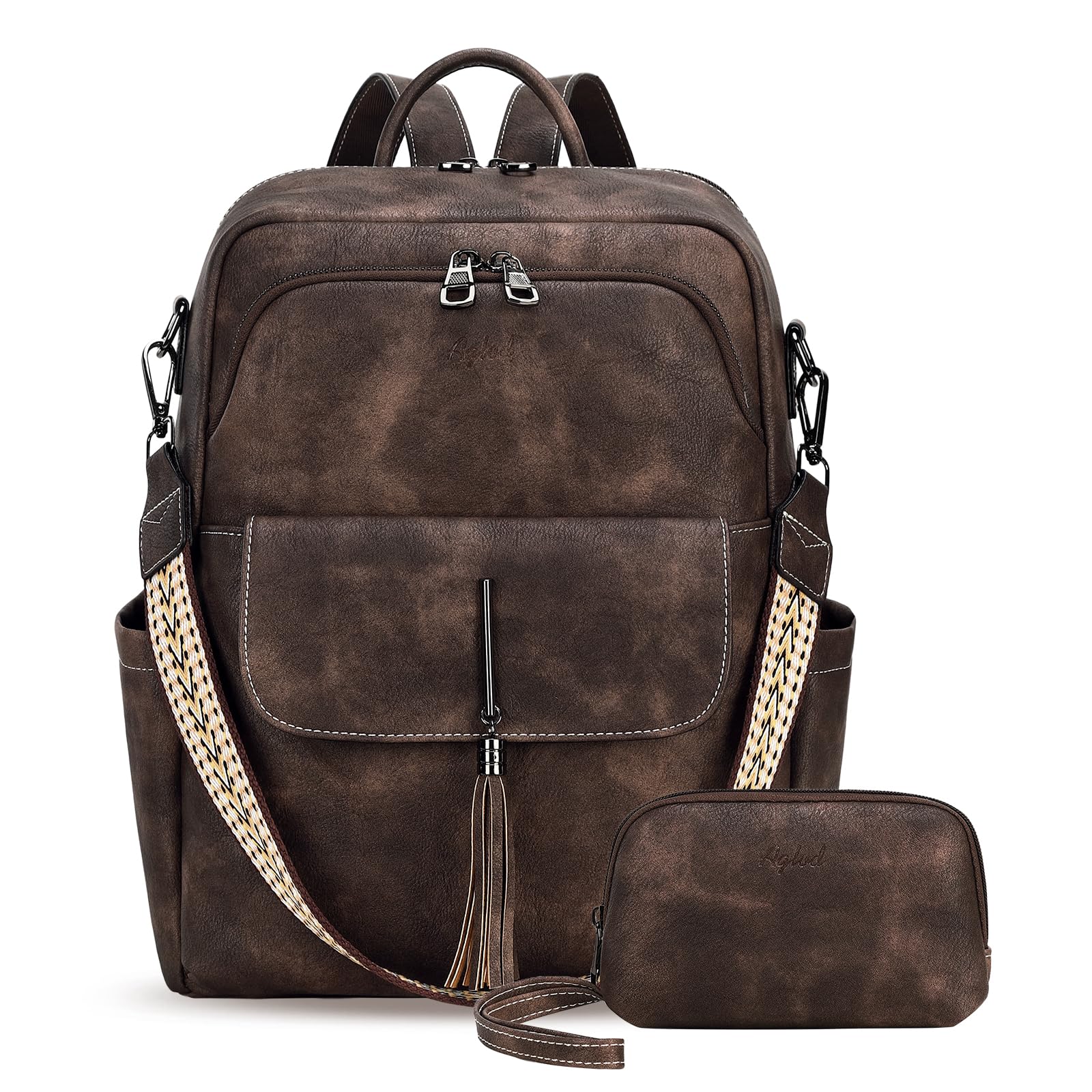 Women's Leather Backpack Purse - Fashion Tassel Shoulder Bag for Daily Use & Travel