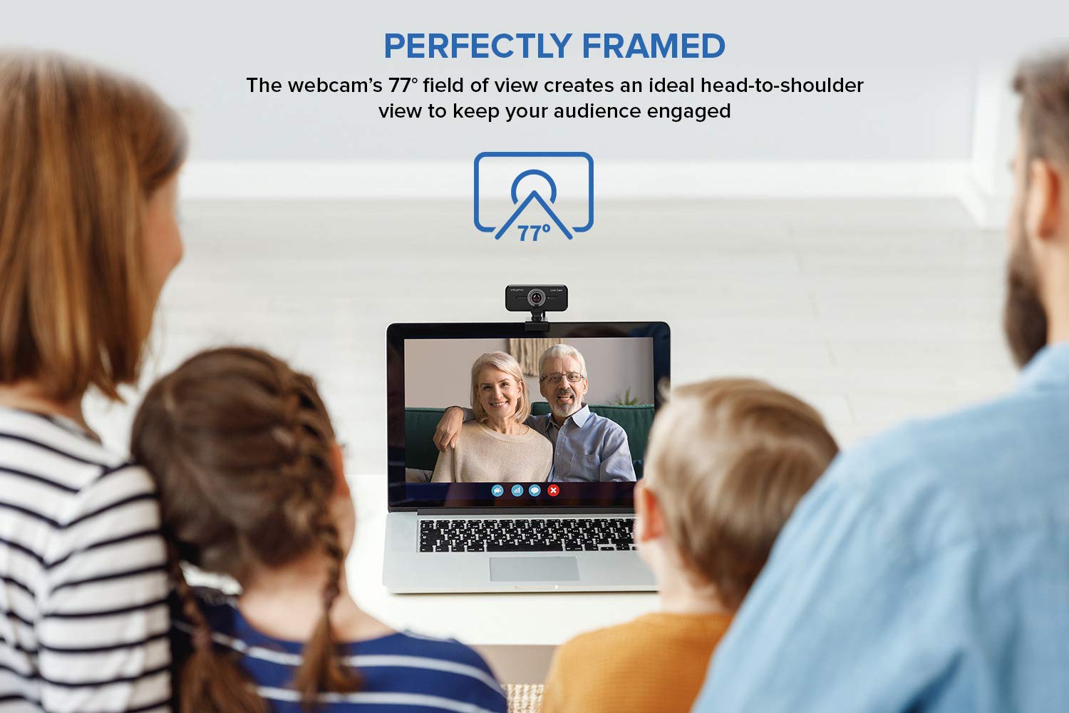 Creative Live! Cam Sync 1080p V2 Full HD Webcam with Wide-Angle Lens, Auto Mute & Noise Cancelling Mic - Dual Built-in Microphones, Privacy Cover & Tripod Mount for Zoom Meetings, Online Classes & Video Conferencing