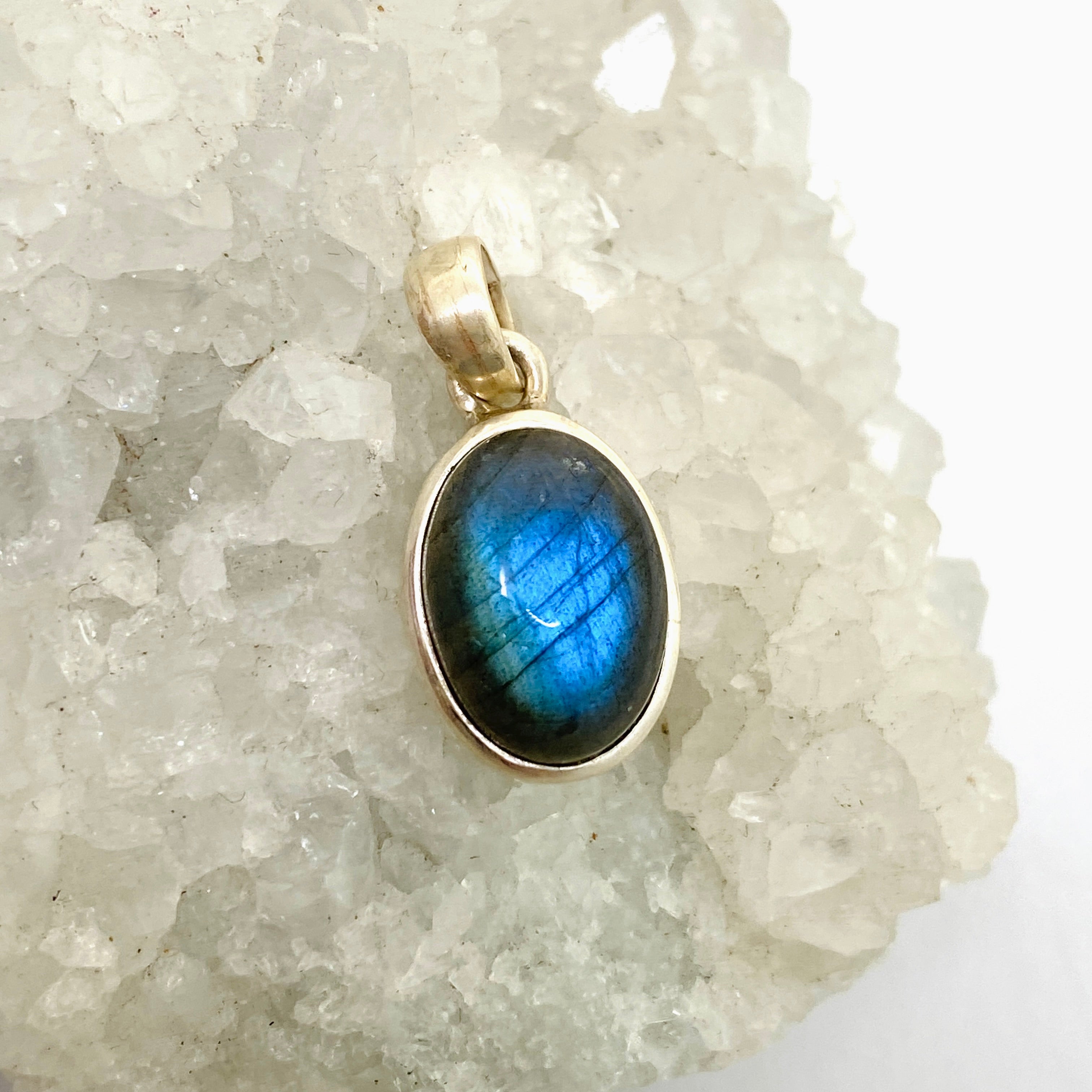 Natural Labradorite Oval Cabochon Pendant - Handmade Silver Jewelry PPGJ1046 for Women, Gift for Her, Spiritual Healing & Energy Protection | Perfect for Meditation, Yoga & Everyday Wear