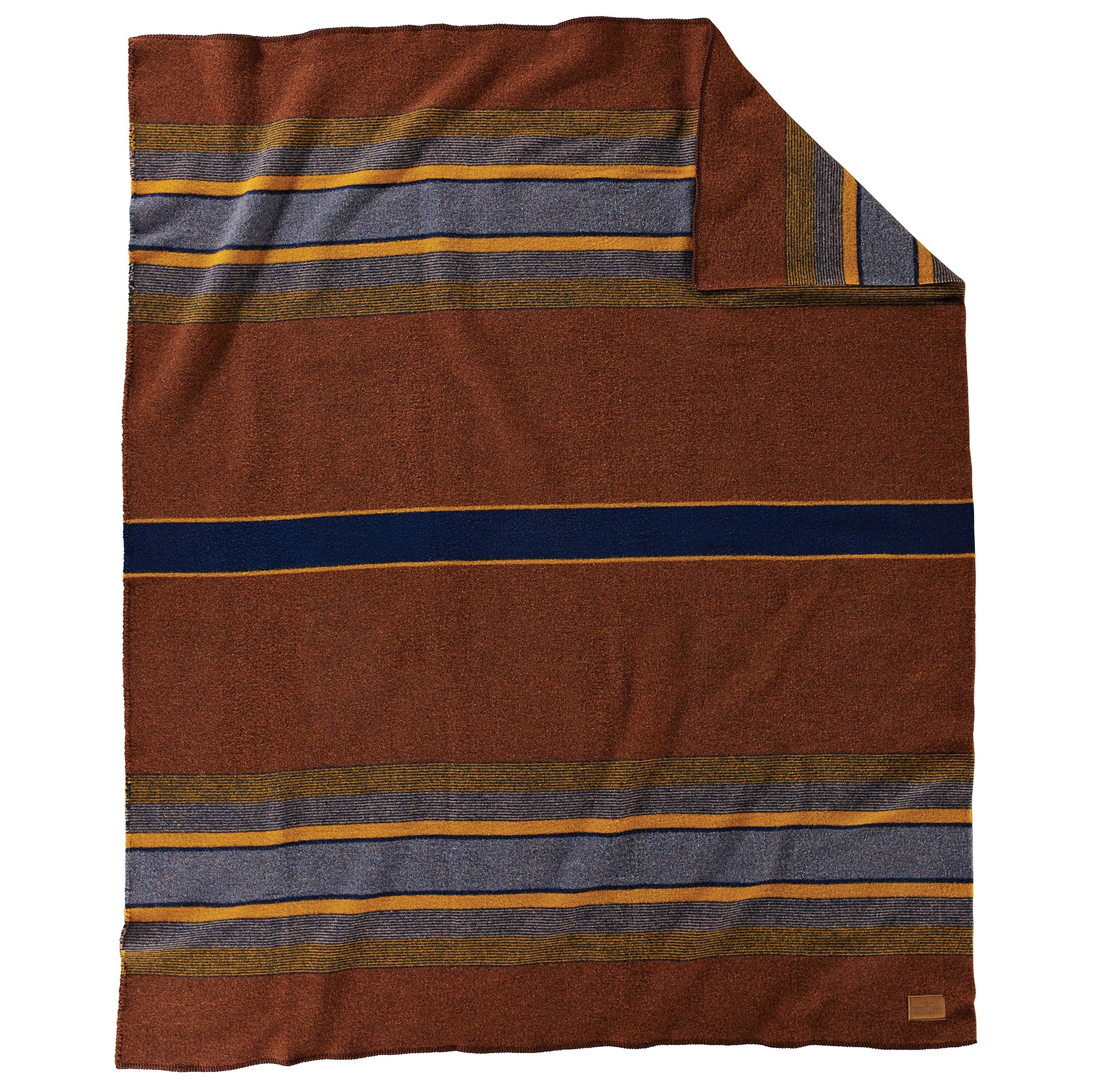Pendleton High Ridge Twin Camp Blanket with Carry Case - Warm Wool Camping Blanket for Outdoor Adventures, Picnics & Cozy Home Use