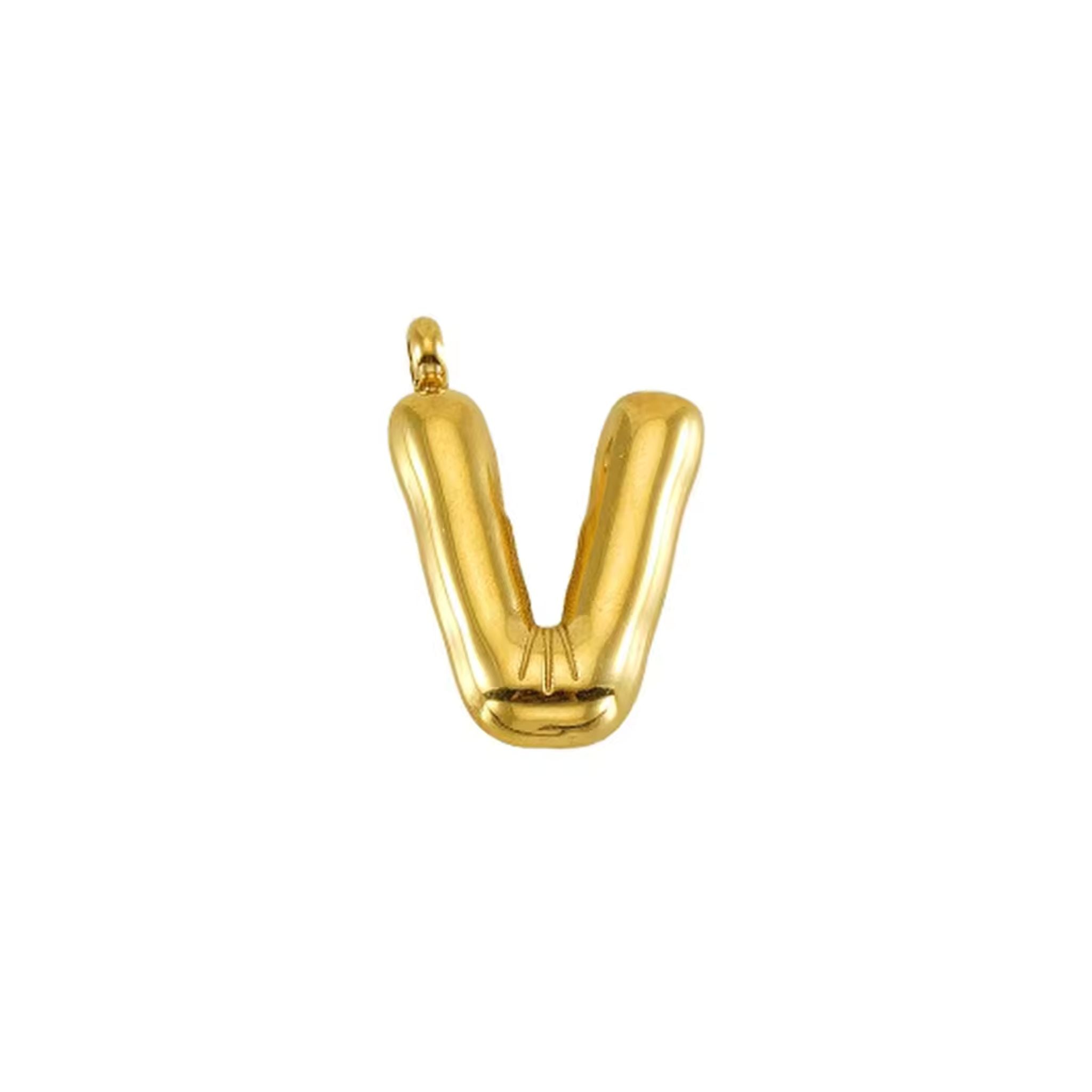 Puffy Gold Letter Pendant Necklace - 14K Gold Plated Initial Charm Jewelry for Women - Perfect for Gifts, Birthdays & Everyday Elegance