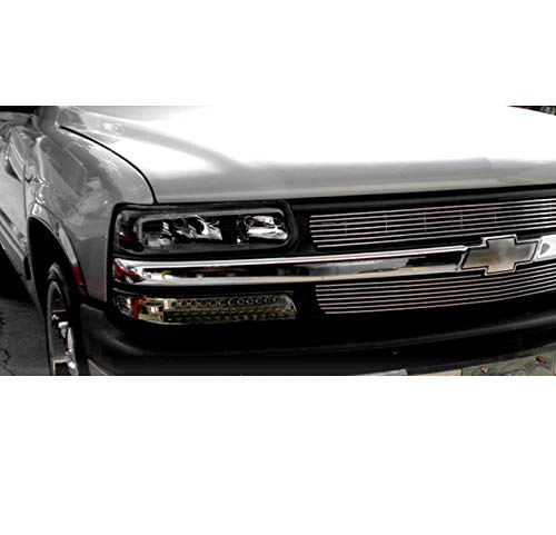 Replacement Headlights Headlamps Black Compatible with 1999-2002 Chevy Silverado & 2000-2006 Suburban/Tahoe - Upgrade for Night Driving & Off-Road Adventures