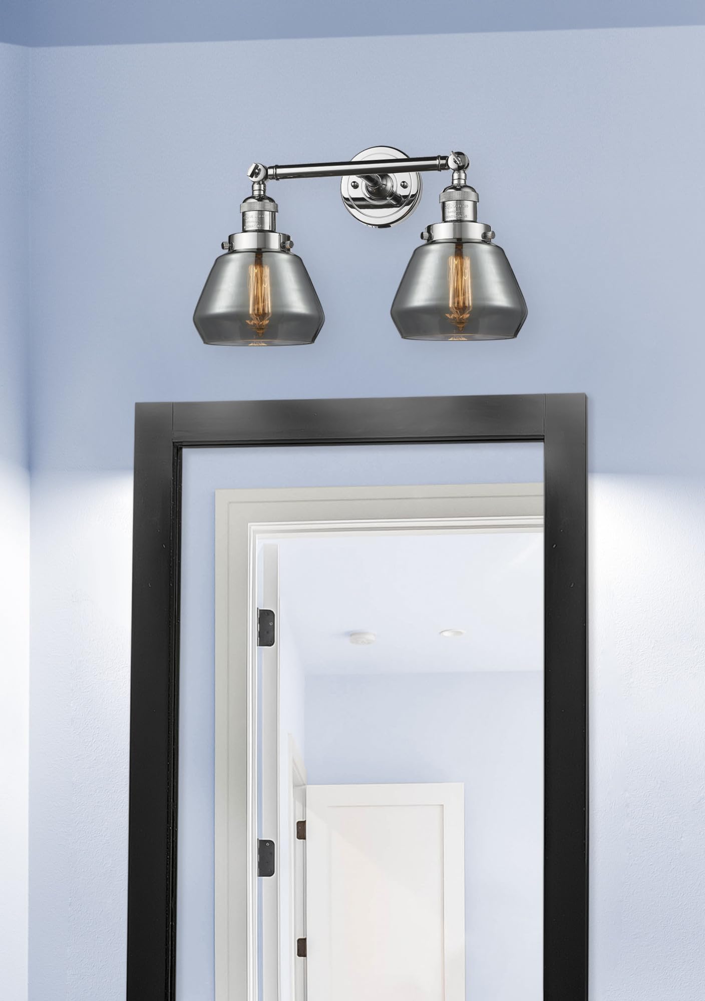 Innovations 208L-SN-G171 2 Light Vertical Bathroom Vanity Light Fixture - Brushed Satin Nickel Finish - Perfect for Bathroom Mirror Lighting and Modern Home Decor
