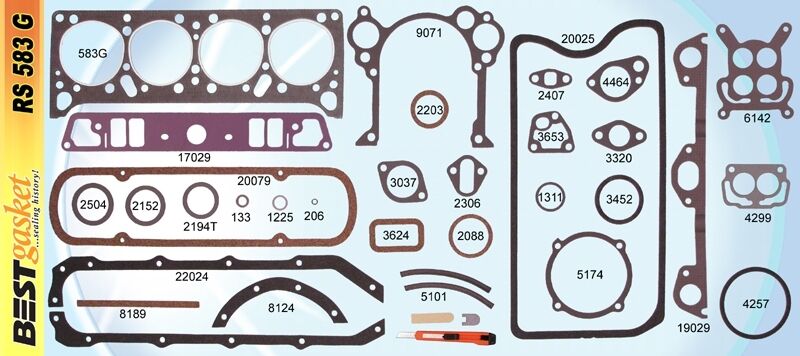 Pontiac GMC 287 288 316 Full Engine Gasket Set Kit - Complete Head & Intake Gasket Replacement for 1955 1956 Models | Perfect for Classic Car Restoration & Engine Rebuild Projects
