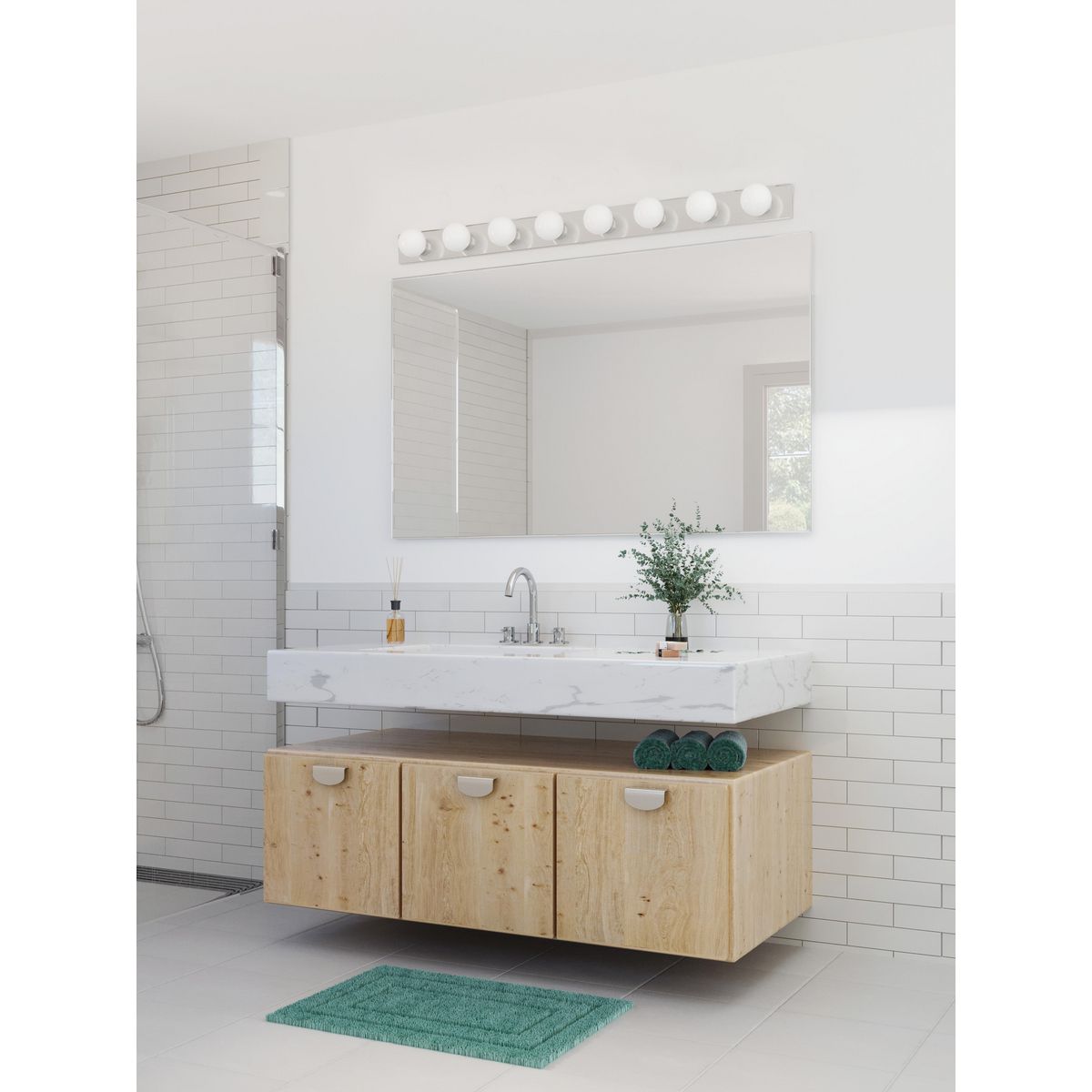 Broadway Collection 8-Light Bathroom Vanity Light Fixture - Modern Chrome Finish for Bathroom, Powder Room & Dressing Area