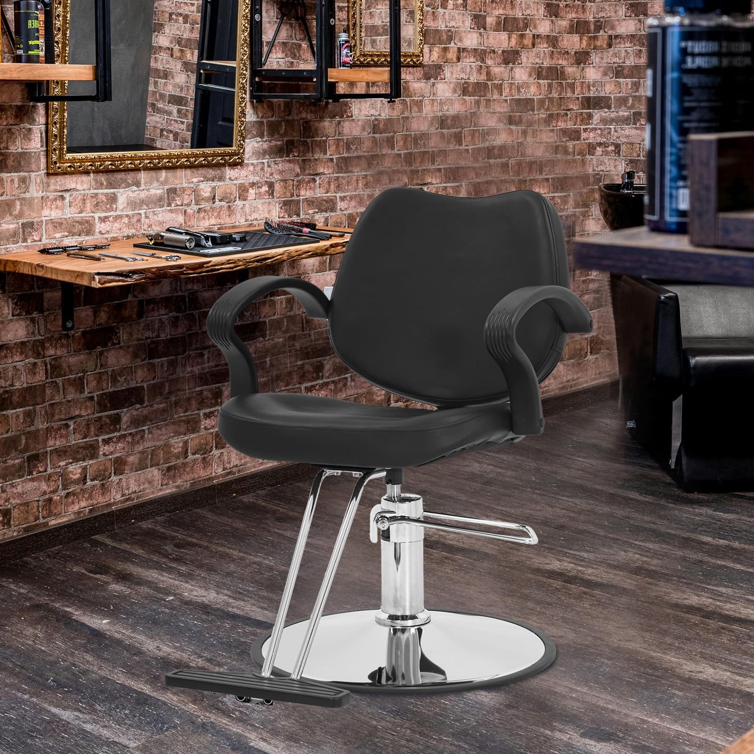 **Professional Hydraulic Barber Chair - Heavy Duty 360° Swivel Hair Salon Styling Chair with Ergonomic Design for Hair Cutting, Shampoo & Spa - Black Beauty Equipment for Men & Women Stylists | Perfect for Salons, Barbershops & Home Use**