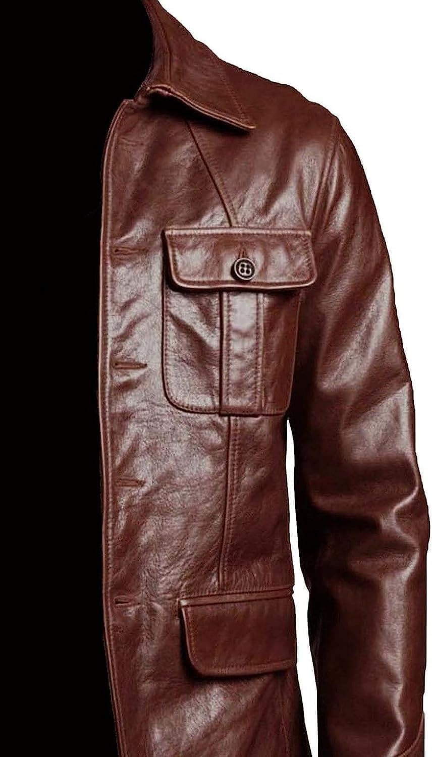 Premium Men's Leather Blazer Coat | Classic James Bond Style Jacket | Slim Fit Casual & Formal Blazer for Business & Evening Events | Perfect for Office, Date Night & Special Occasions