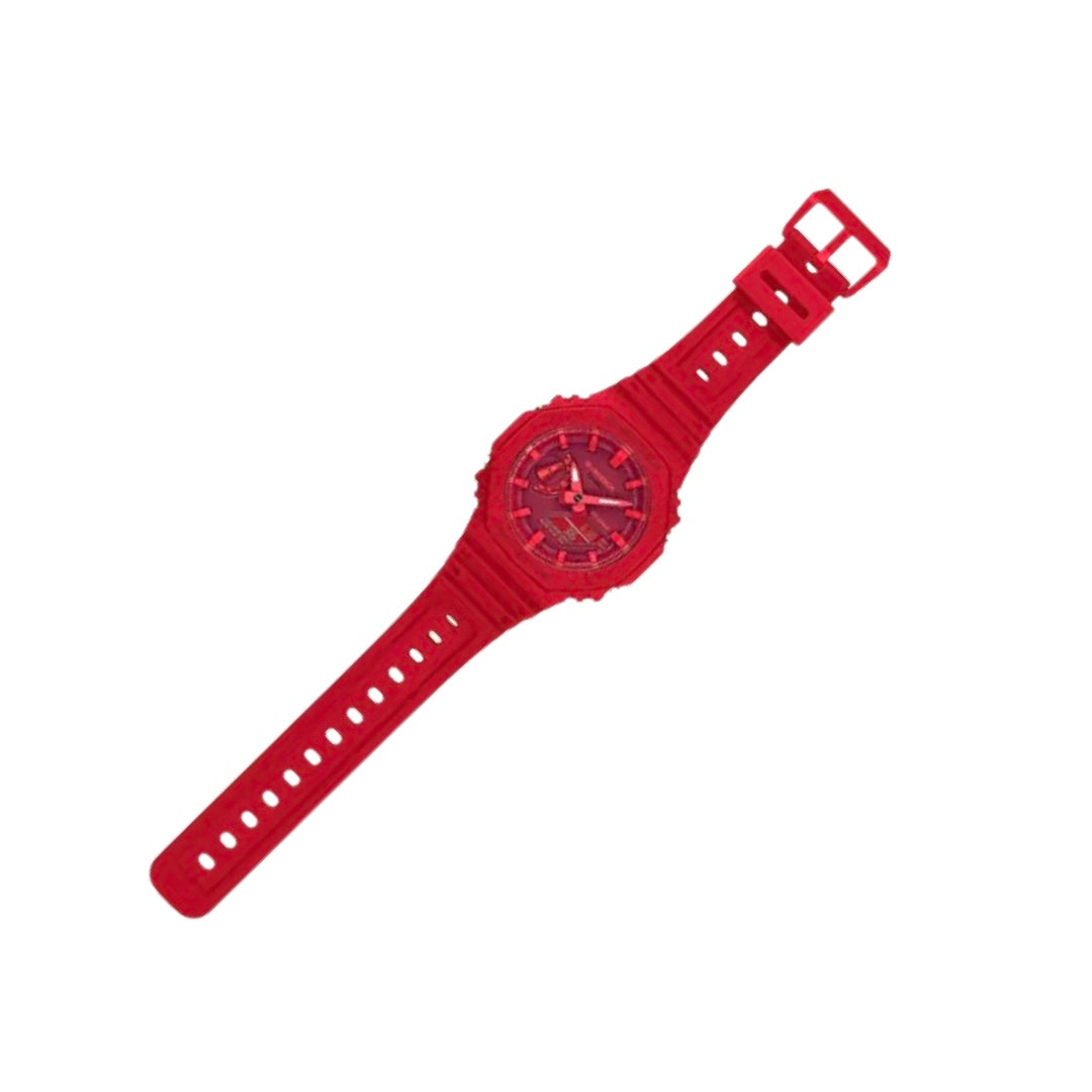 Casio G-Shock GA2100 Carbon Core Guard Analog-Digital Watch - Red & Black for Outdoor Sports, Hiking, and Everyday Wear