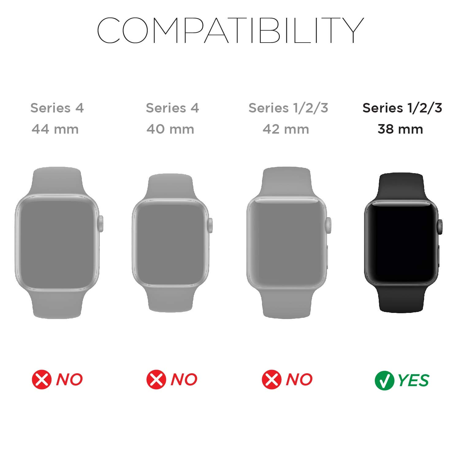 X-Doria Rumble Band Replacement Strap for 38mm Apple Watch - Soft, Comfortable, Shockproof & Durable Sport Watch Band (White/Clear) | Perfect for Running, Gym Workouts & Outdoor Activities