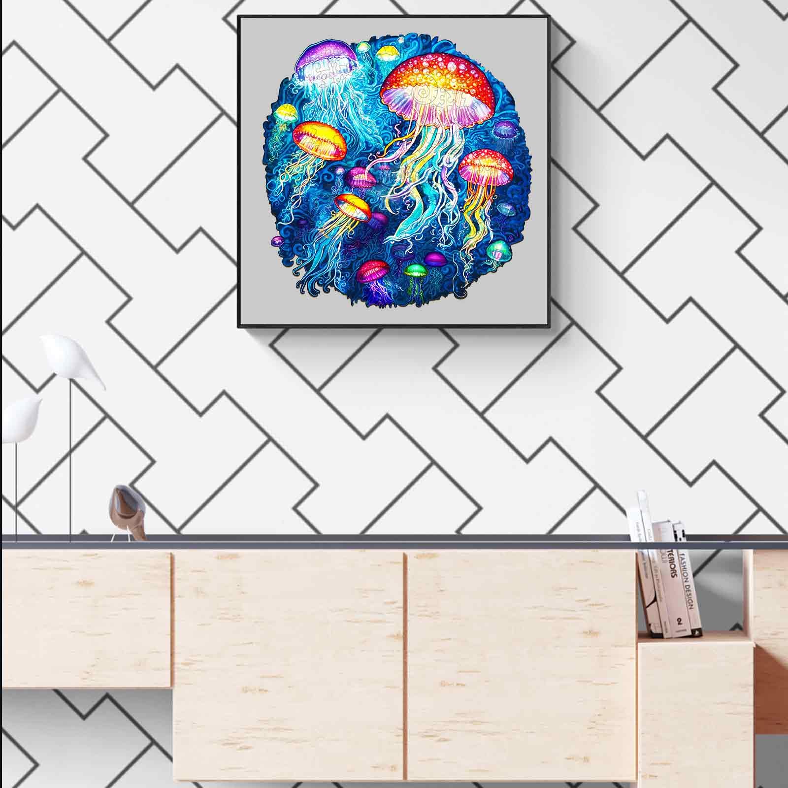 Premium Wooden Animal Puzzles for Adults - KAAYEE Wooden Jellyfish Puzzle with Gift Box - Challenging Brain Teaser for Relaxation & Stress Relief - Perfect for Home Decor, Gifts & Family Game Night