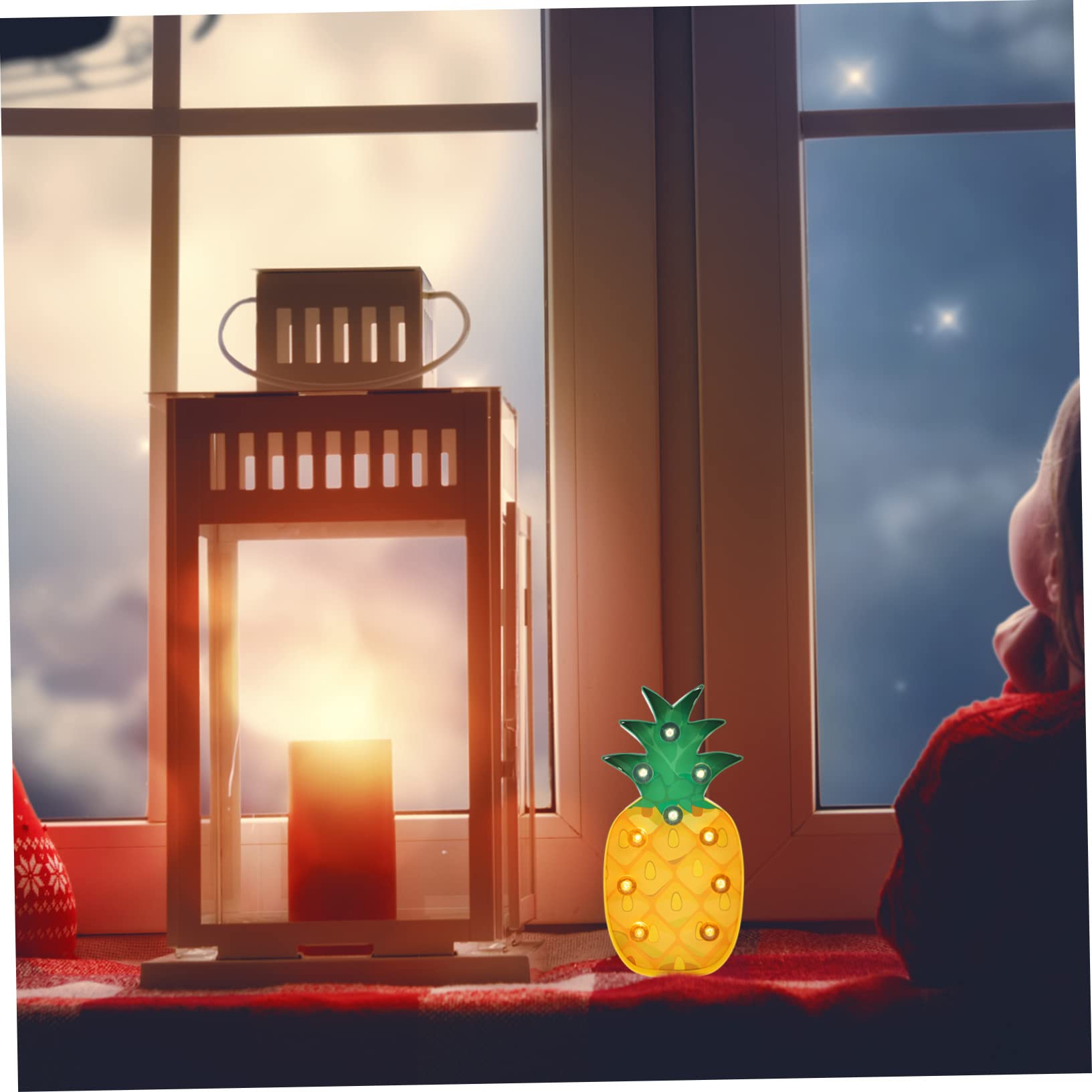 Mikikit 3-Piece LED Fruit Night Light Set - 3D Paper Art Lamp for Bedroom, Kids Room & Nursery - Portable Table Lamp with Soft Glow for Nighttime Use