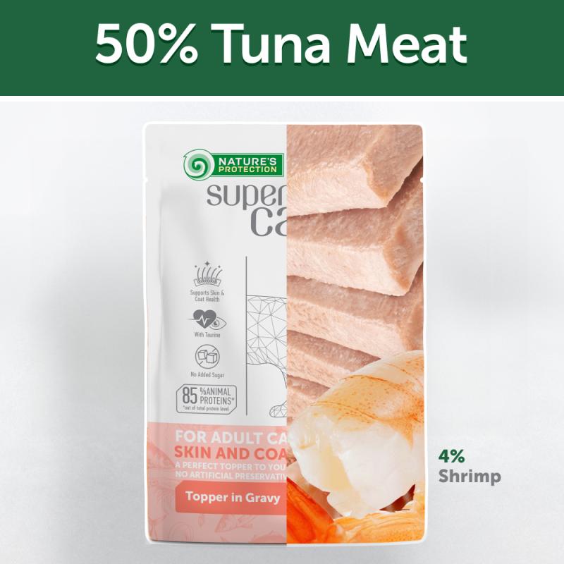 Premium Adult Cat Wet Food with Tuna & Shrimp - Grain-Free, High Protein Formula for All Breeds - 24 Pack (12oz Cans) - Perfect for Picky Eaters & Senior Cats