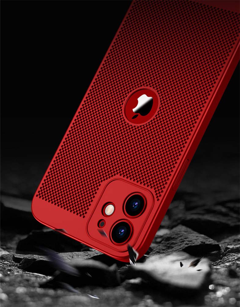 Ultra-Thin Slim Fit iPhone 12 Pro Max Case (6.7 inch 2020) - Breathable Cooling PC Back Cover with Skin Touch Feel & Heat Dissipation Technology | Perfect for Daily Use, Work & Outdoor Activities | Red