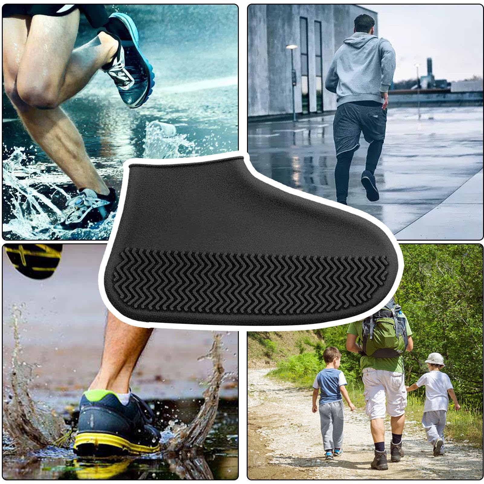 Foldable Waterproof Silicone Shoe Covers | Reusable Non-Slip Rubber Rain Boots for Women & Men - Perfect for Rainy Days, Snow Weather, Hiking & Outdoor Activities