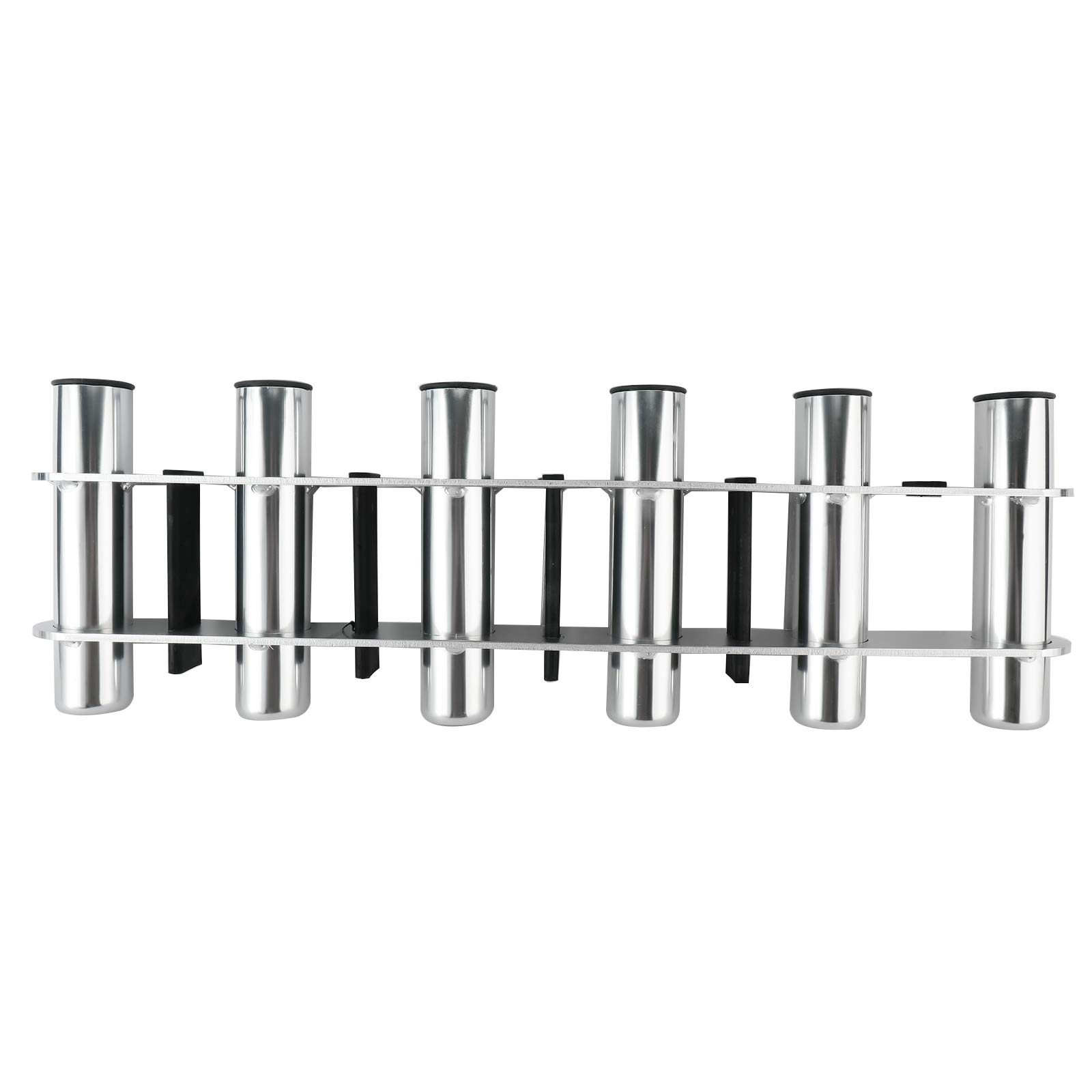 **Amarine Made 6-Tube Tackle Rack Fishing Rod Holder – Durable Aluminum Wall or Side Mount Pole Rack for Boats, Yachts & RVs – Perfect for Organizing Fishing Gear Onboard or at Home**