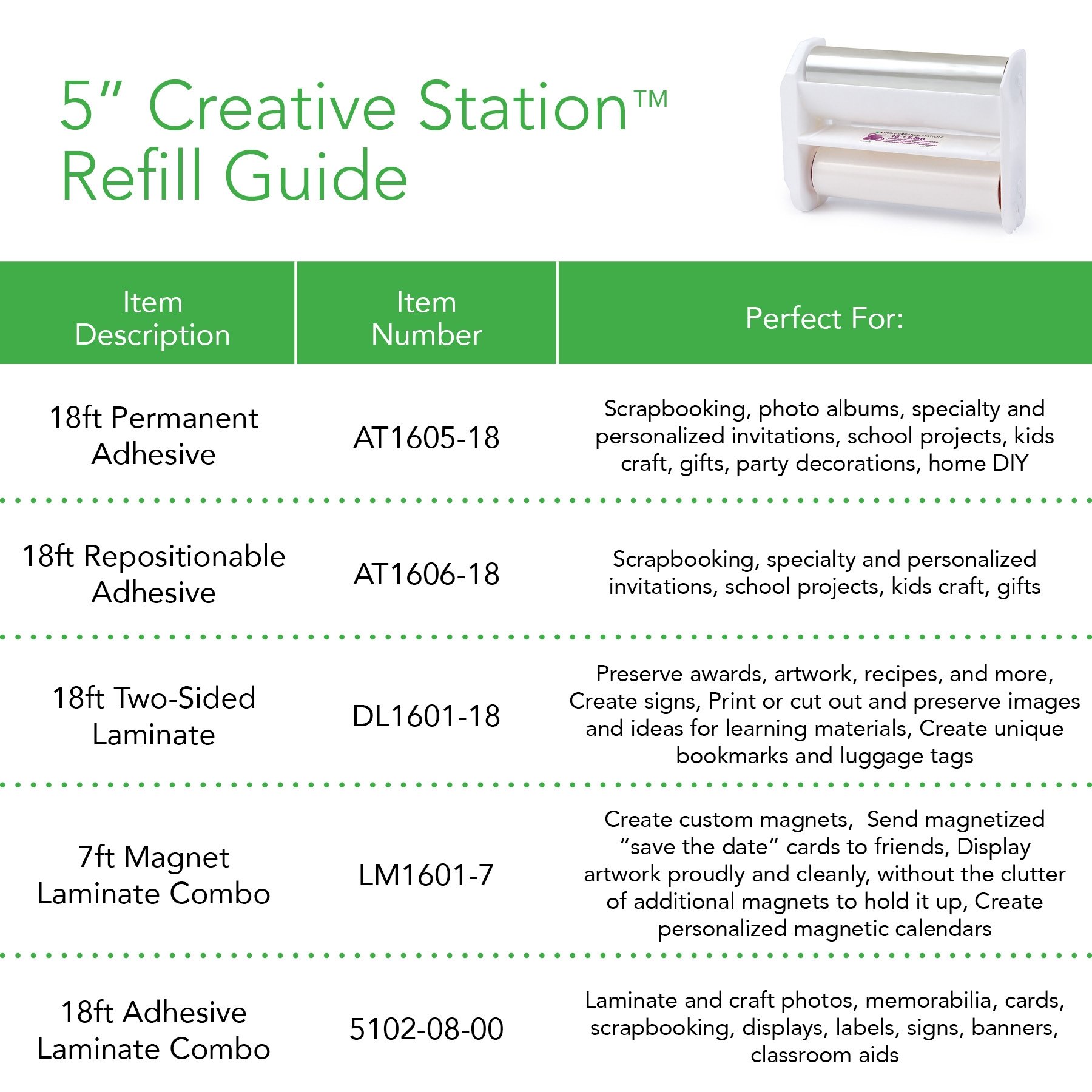 Xyron XRN510 Creative Station Multi-Use Crafting Machine with Permanent-Adhesive Cartridge - Perfect for Scrapbooking, DIY Projects, Card Making & Home Decor