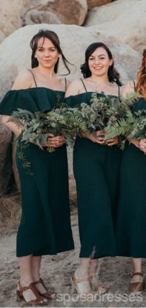 Elegant Off Shoulder Dark Green Short Bridesmaid Dresses for Weddings & Parties - WG766 | Perfect for Beach Weddings, Bridal Showers & Formal Events
