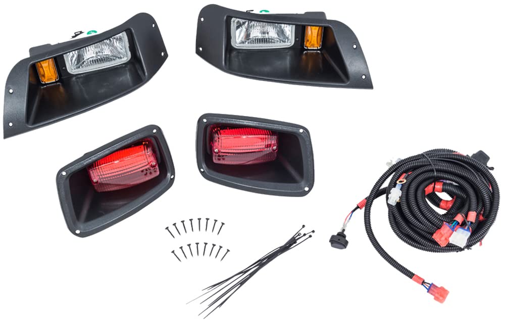 GTW EZGO TXT Golf Cart Light Kit - Halogen Headlights & LED Taillights for 1994.5-2013 Models | Safe Night Driving & Enhanced Visibility on Golf Courses