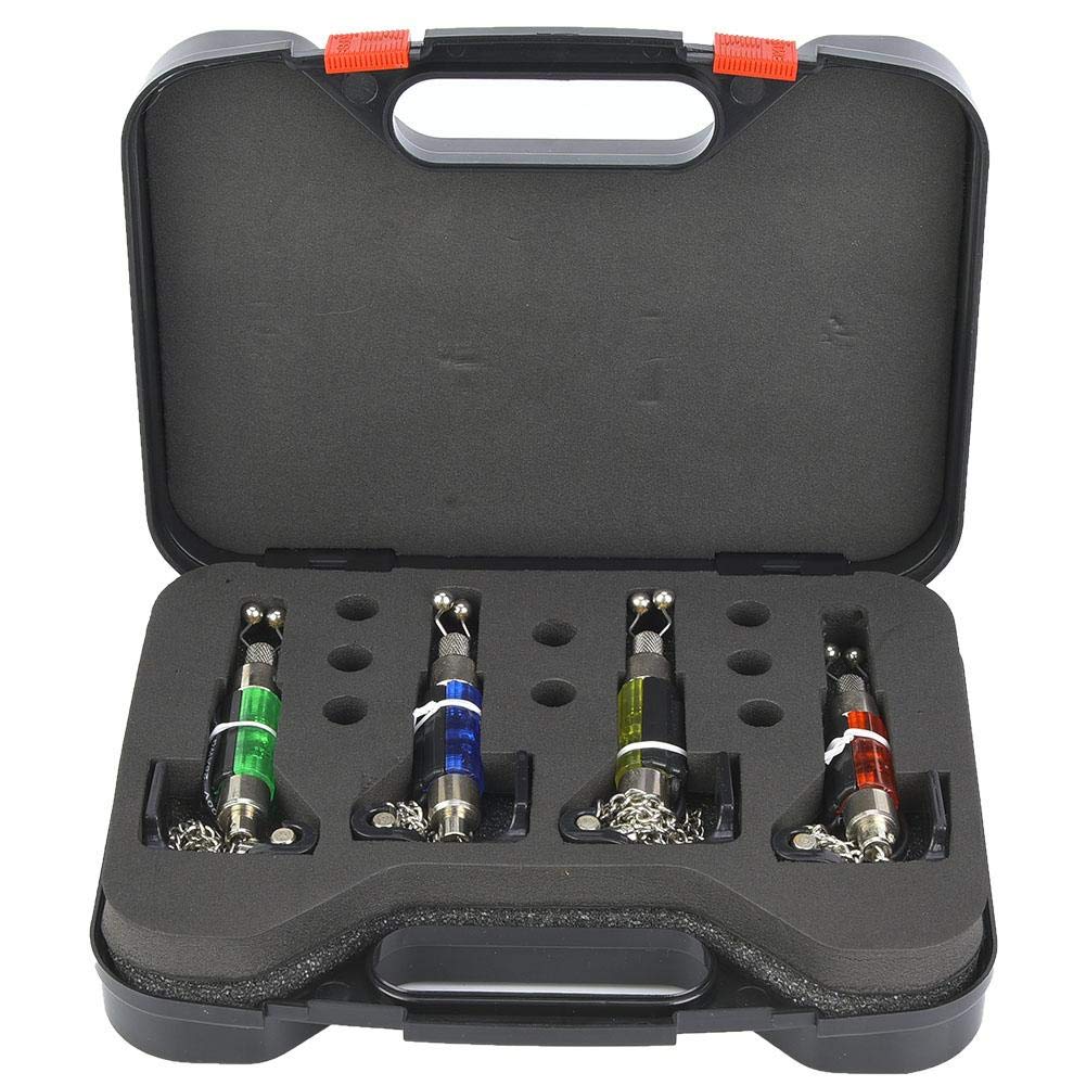 LED Fishing Bite Alarm with 4 Portable Swingers - Day & Night Fishing Light Indicator for Anglers - Perfect for Freshwater, Saltwater, and Ice Fishing Adventures