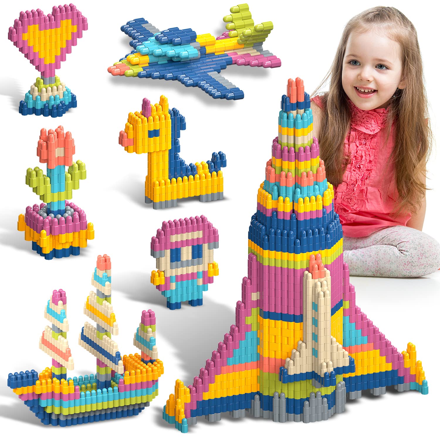 1120pcs STEM Building Blocks Set - Educational Construction Toy for Kids Ages 3+, Creative Learning Playset for Boys & Girls - Enhance Brain Development, Preschool & Kindergarten Activities - Perfect for Home, Classroom & Birthday Gifts
