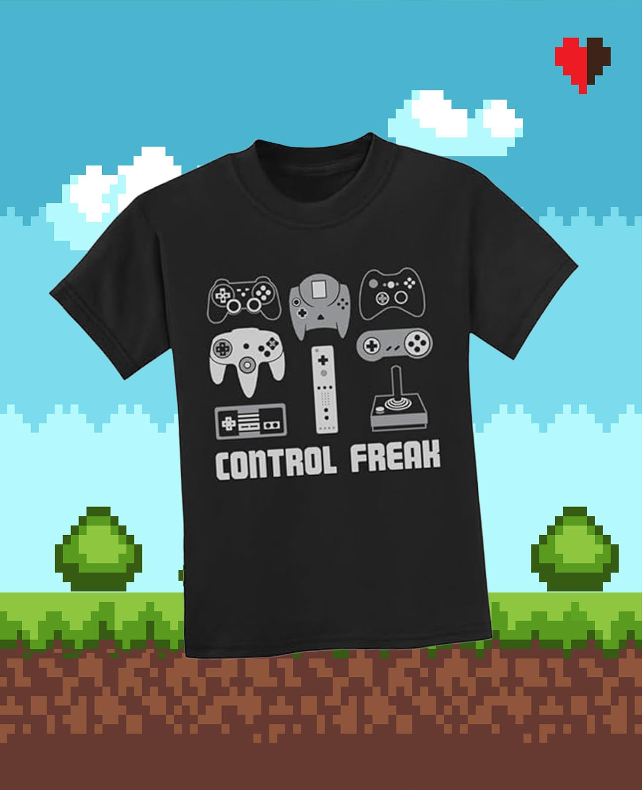 TeeStars Video Game Control Freak Funny Gamer T-Shirt for Youth & Kids - Perfect for Gaming Parties, Cosplay & Casual Wear