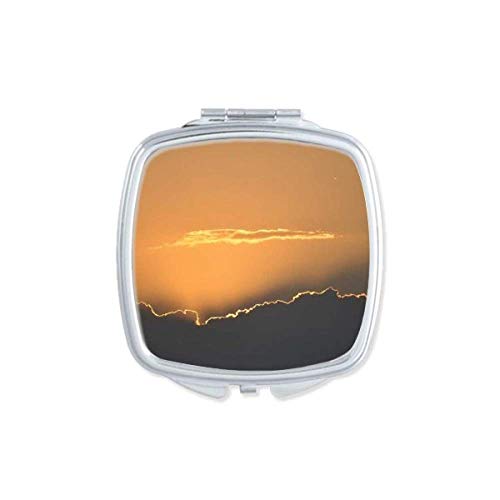 DIYthinker Orange Dark Sky Clouds Art Deco Fashion Mirror - Portable Compact Pocket Makeup Mirror with Double Sided Glass - Perfect for Travel, Home Vanity & Gift Giving