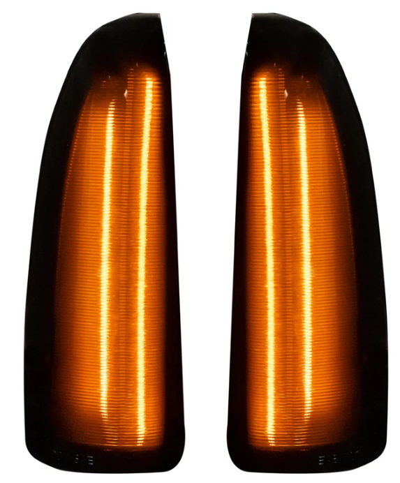 2003-2007 Ford Super Duty F250 F350 Excursion Smoked Amber LED Side Mirror Lenses - Upgrade for Enhanced Visibility & Style - Perfect for Off-Roading, Towing & Night Driving