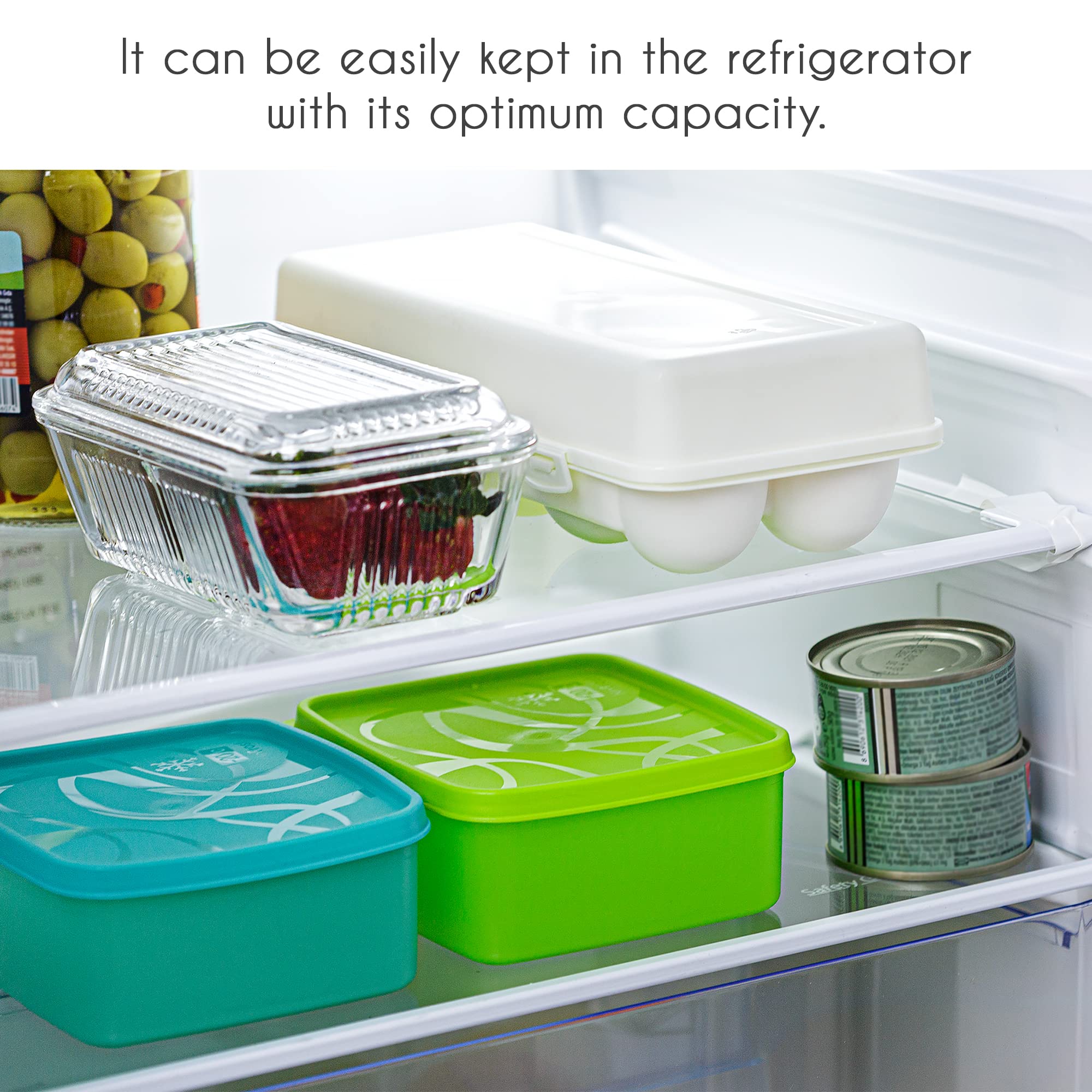 Crystalia 2-Compartment Glass Food Storage Containers with Lids - 13.7 oz Divided Meal Prep Containers for Butter, Honey, Lunch, Snacks & Leftovers - Perfect for Kitchen Organization, Meal Prepping & On-the-Go Lunches