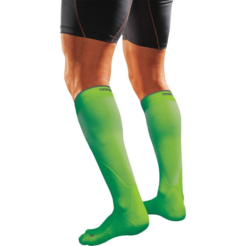 Shock Doctor SVR Recovery Compression Socks for Men & Women - X-Small (Adult) in Shock Green - Improve Circulation & Reduce Muscle Fatigue - Perfect for Running, Travel & Post-Workout Recovery