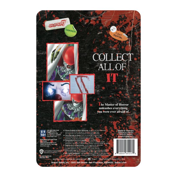 ReAction IT Pennywise Monster Action Figure - Collectible Horror Toy for Fans & Scary Movie Decor