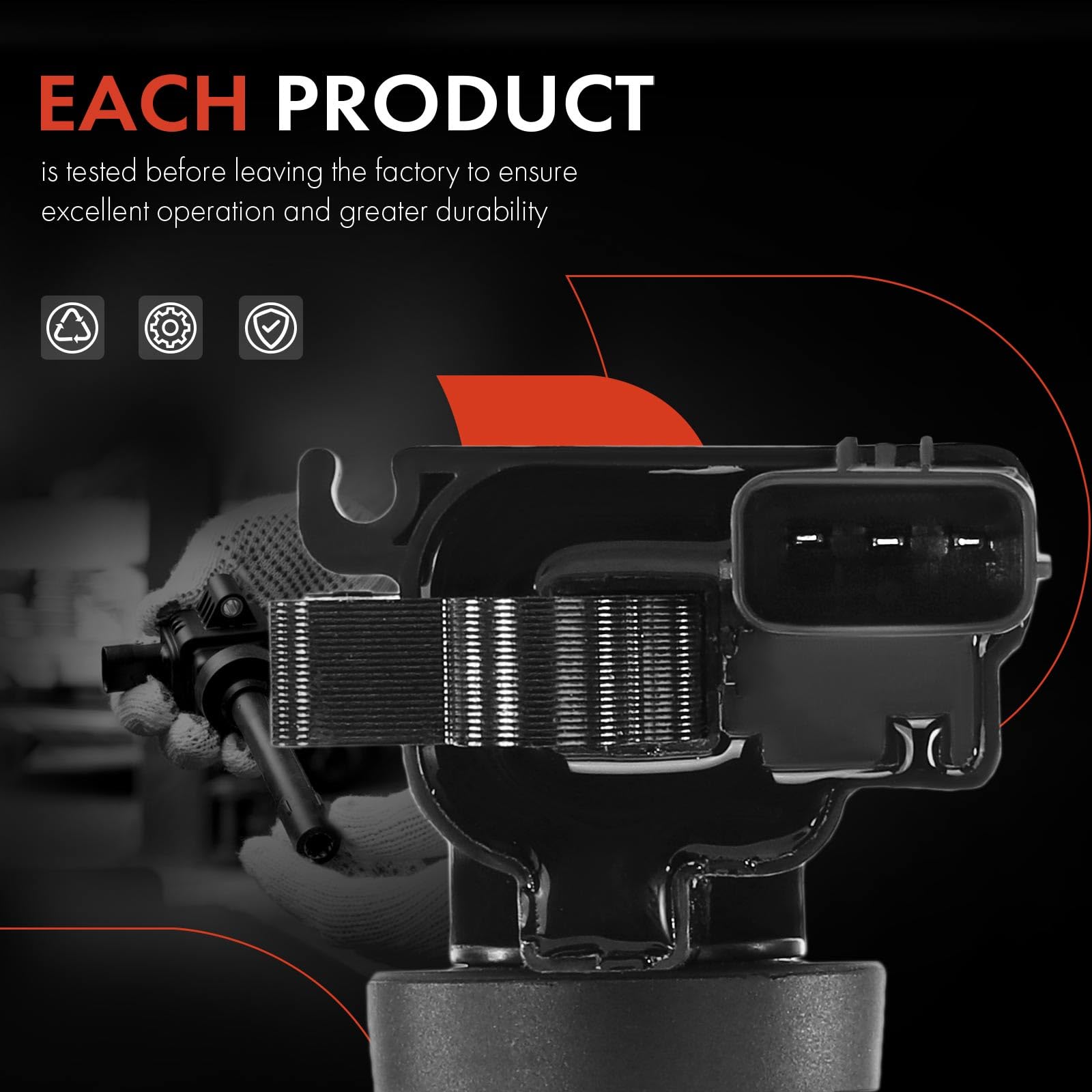 Premium 2-Piece Ignition Coil Pack Set - Compatible with 2004-2005 Mitsubishi Lancer L4 2.0L Turbocharged Engine | High Performance Replacement Parts for Smoother Acceleration & Better Fuel Efficiency | Perfect for DIY Auto Repair & Engine Maintenance