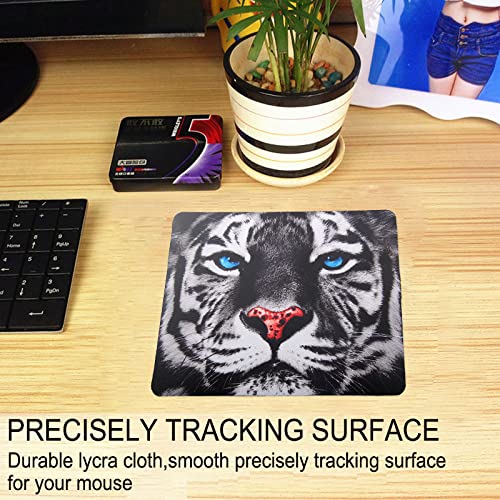 Premium Gaming Mouse Pad - Non-Slip Rubber Base with Tiger Face Design, 9.5