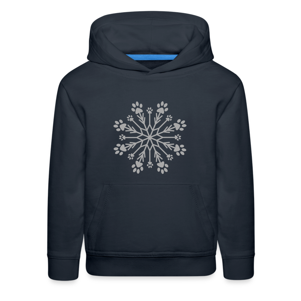 Premium Kids' Hoodie with Paw Snowflake Sparkle Print - Cozy Winter Wear for Boys & Girls | Perfect for Outdoor Play, School & Holiday Photos