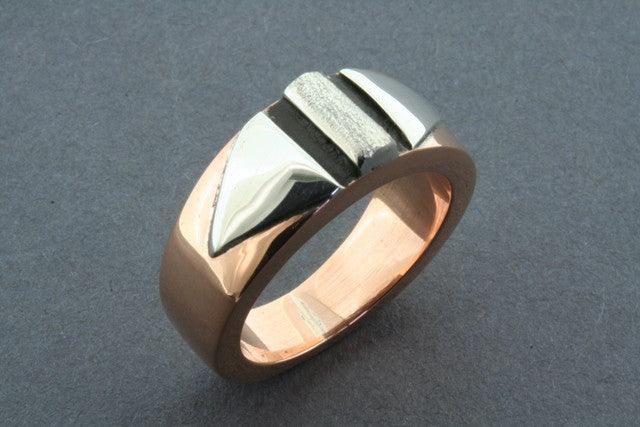 Sterling Silver & Copper Wings Ring for Women - Elegant Jewelry Gift for Birthday, Anniversary & Everyday Wear