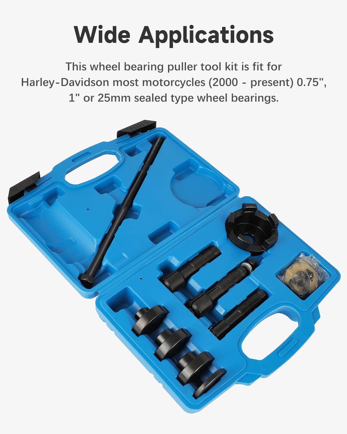 **18-Piece Motorcycle Wheel Bearing Puller Tool Kit – 3/4