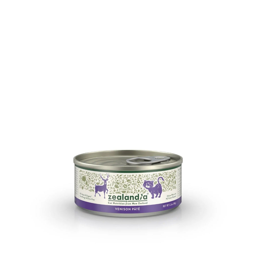 Premium Grain-Free Venison Pate Cat Food with Green Mussels - Complete & Balanced Diet for Adult Cats - High Protein Wet Food for Indoor & Outdoor Cats