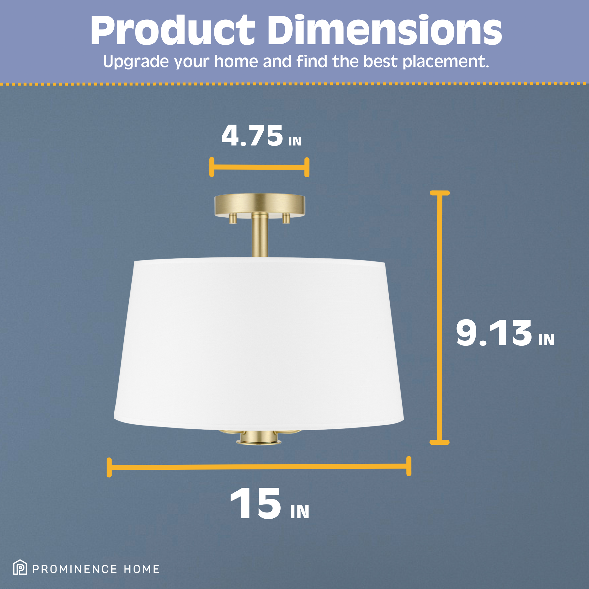 3-Light Billet Convertible Pendant/Semi-Flush Mount Ceiling Light - Brushed Gold Finish with Fabric Shades for Dining Room, Kitchen, or Bedroom Lighting