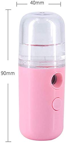 Bprtcra Portable Nano Facial Mister - USB Rechargeable Cool Mist Sprayer for Face Hydration | Mini Handheld Face Mist Steamer with Fine Mist Technology | Perfect for Travel, Office & Home Skincare Routine (Pink)
