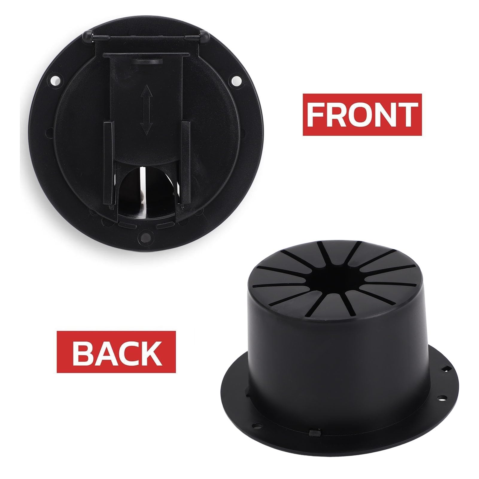 RV Electrical Cable Hatch Cover - 50 Amp Round Power Cord Access Port for RV Trailers & Campers (2-Pack) - Weatherproof Electric Hookup Solution for Outdoor Camping & RV Parks