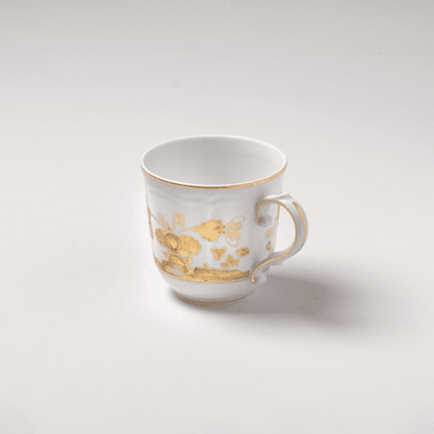 Ginori 1735 Oriente Italiano Gold Coffee Mug - 12oz Porcelain Tea Cup with Aurum Gold Accents, Elegant Italian Design for Home, Office & Gifts