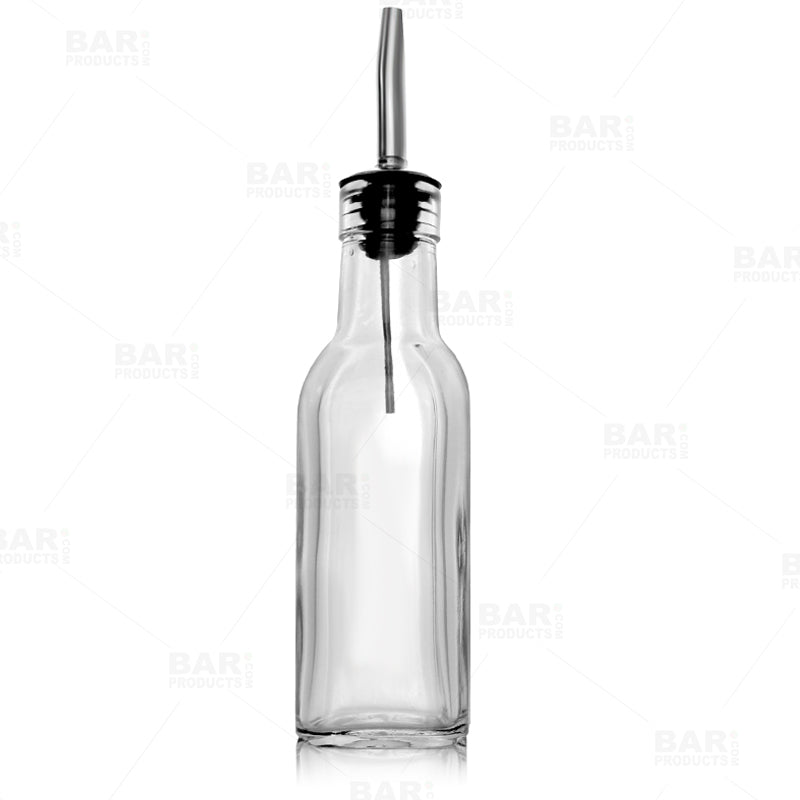 BarConic® Antique Glass Bottle - 6oz Oil and Vinegar Dispenser with Pour Spout - Perfect for Kitchen, Salad Dressing & Cocktail Mixing