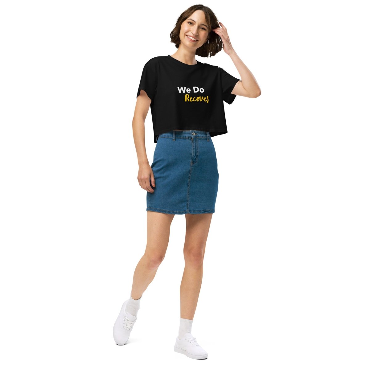 We Do Recover Inspirational Crop Top - Motivational Workout Shirt for Women | Gym, Yoga & Running